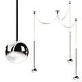 Convivio Sospensione tre LED Chrom mit sandgestrahlter Linse Convivio Sospensione tre LED Chrom mit sandgestrahlter Linse