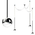 Convivio Sospensione tre LED Chrom mit transparenter Linse Convivio Sospensione tre LED Chrom mit transparenter Linse