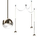 Convivio Sospensione tre LED Nickel mit sandgestrahlter Linse Convivio Sospensione tre LED Nickel mit sandgestrahlter Linse