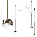 Convivio Sospensione tre LED Nickel mit transparenter Linse Convivio Sospensione tre LED Nickel mit transparenter Linse