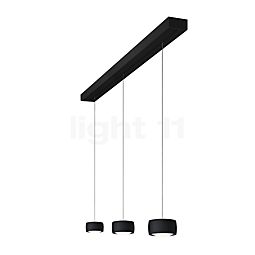  Oligo Grace Pendelleuchte LED 3-flammig - unsichtbar höhenverstellbar Baldachin schwarz - Abdeckung schwarz - Kopf schwarz