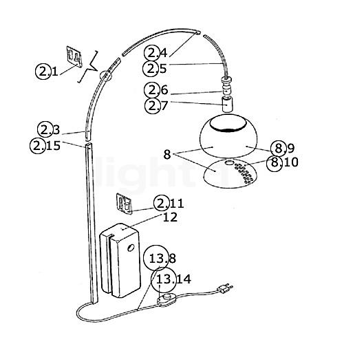 Flos Spare parts for Arco buy at light11.eu