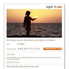 light11.de Gutschein als E-Mail Licht 1 Produktbild