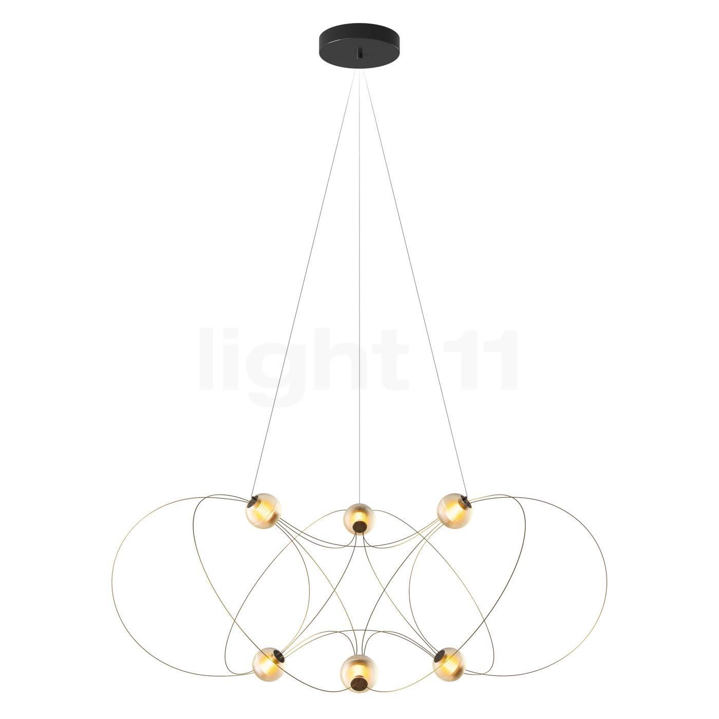 DCW Munari Kronleuchter LED 6-flammig, gold - unmontiert MUNARI X6 GOLD