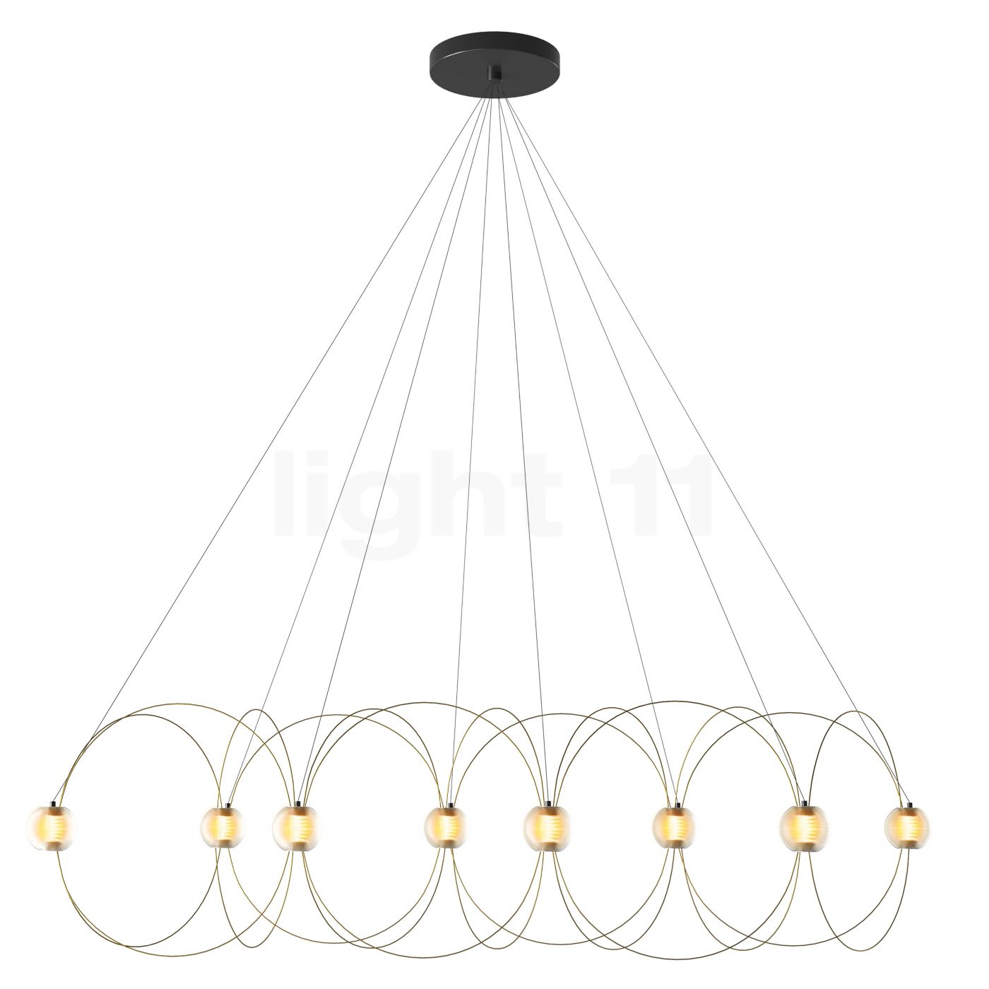 DCW Munari Kronleuchter LED 8-flammig, gold - unmontiert MUNARI X8 GOLD