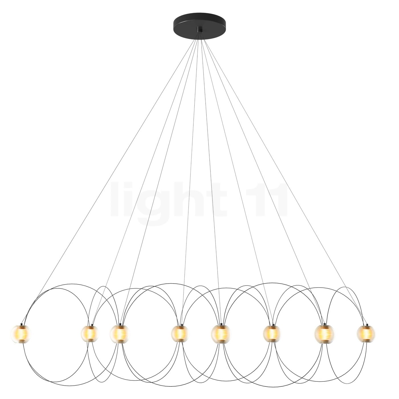 DCW Munari Kronleuchter LED 8-flammig, schwarz - unmontiert MUNARI X8 BLACK