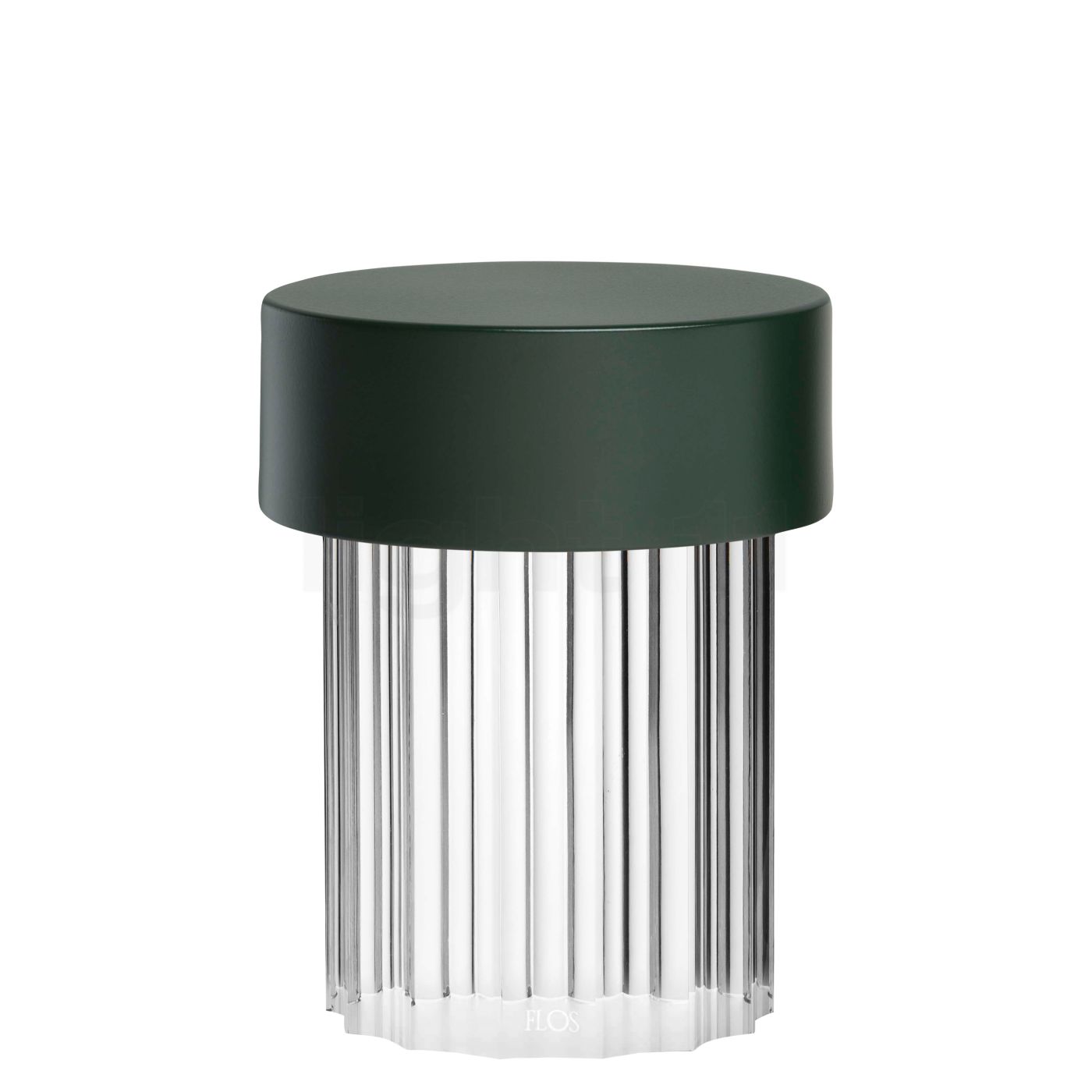 Flos Last Order Akkuleuchte LED, grün matt, Basis geriffelt F3694039