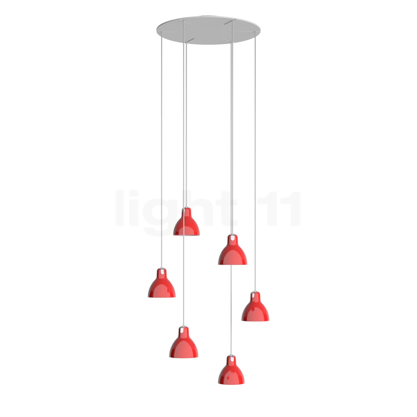 Rotaliana Luxy Pendelleuchte 6-flammig Cluster, weiß/rot glänzend 6x1LXH5B0430RR0+AROS1ROT63Z00