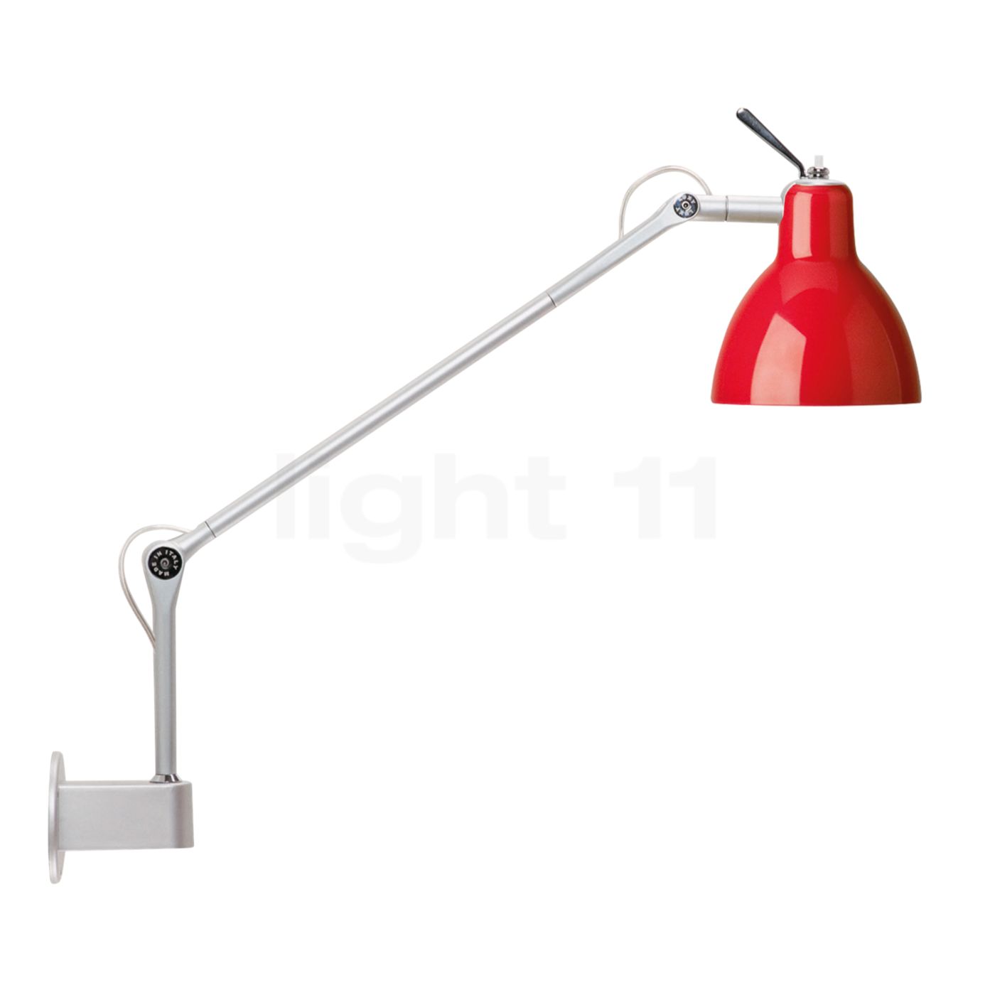 Rotaliana Luxy W1 Wandleuchte, silber/rot 1LXW100443ZR0