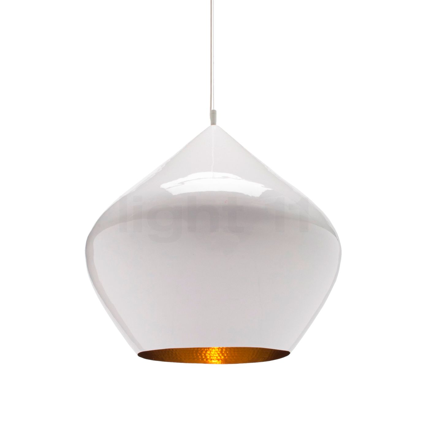 Tom Dixon Beat Stout Pendelleuchte LED, weiß/Messing BLS04WH-PEUM4