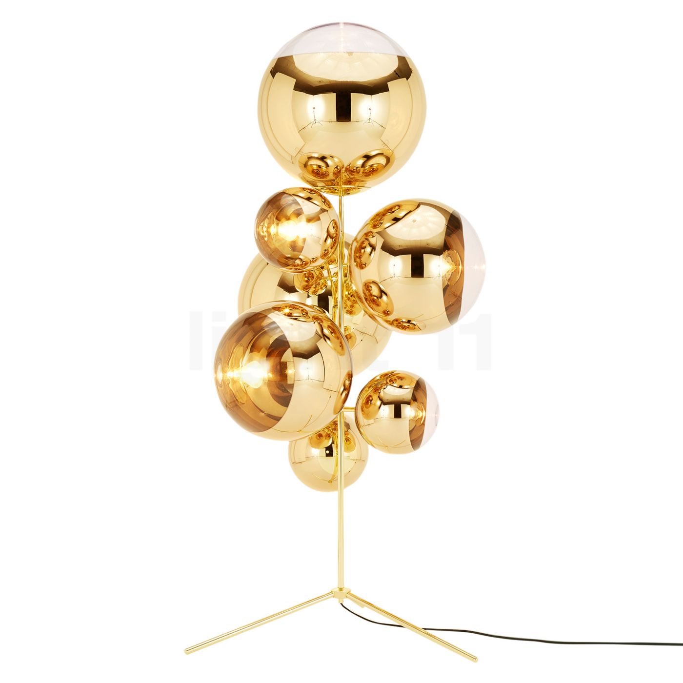 Tom Dixon Mirror Ball Stehleuchte 7-flammig, gold MBBSC01G-FEUM1