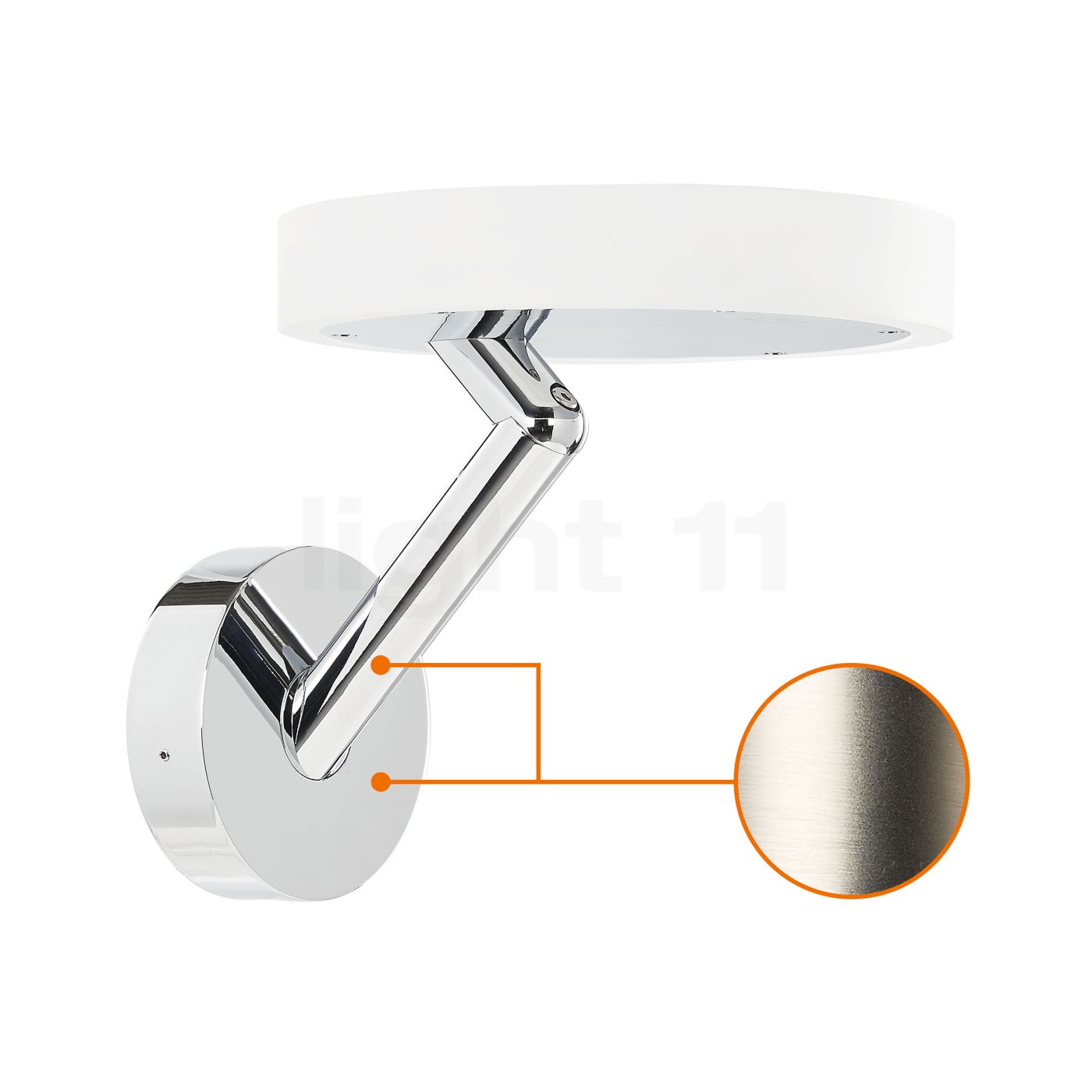 Top Light Allround Wandleuchte LED, nickel matt - 12 cm 7-2201213