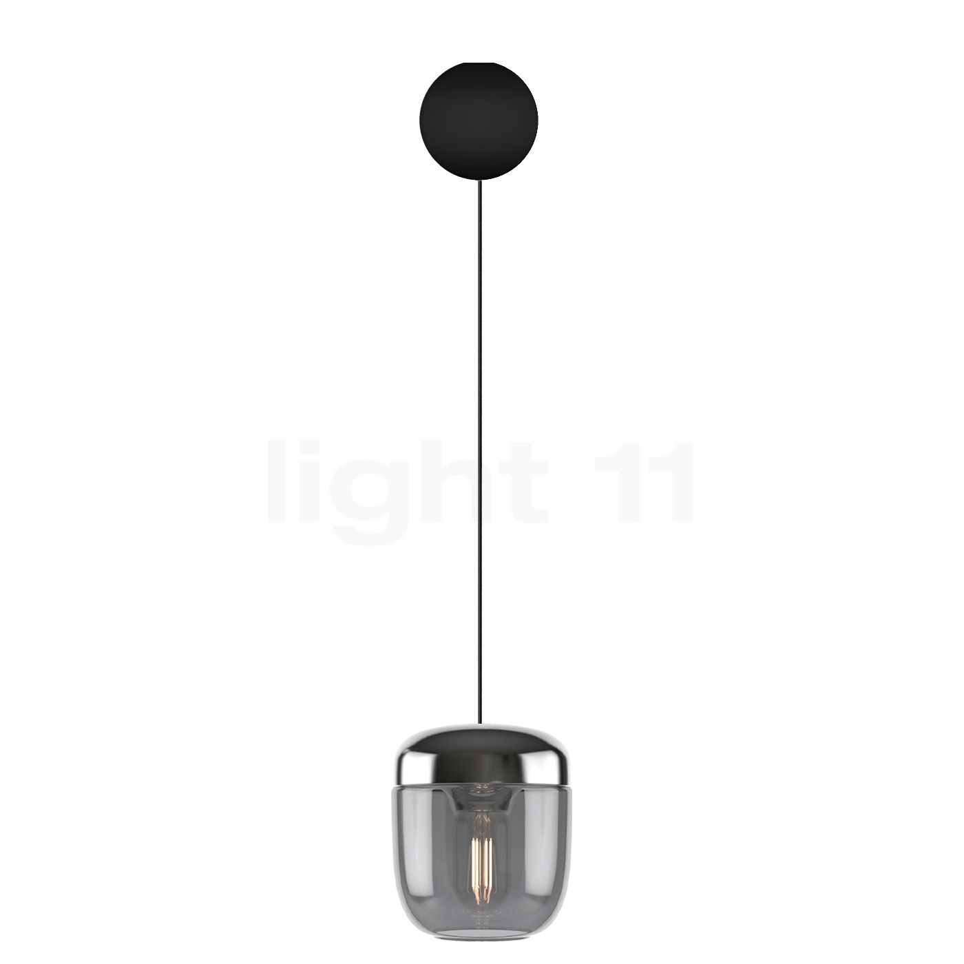 Umage Acorn Cannonball Pendelleuchte schwarz, Smoked/Stahl 4032+2214