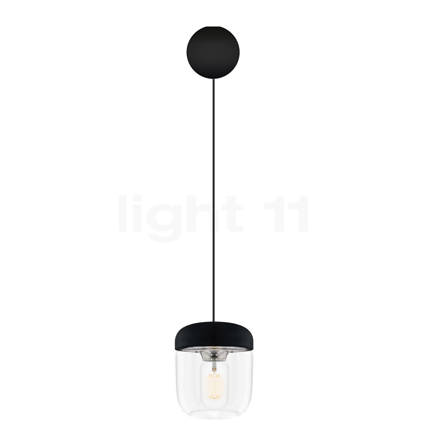 Umage Acorn Cannonball Pendelleuchte schwarz, schwarz/Edelstahl 4032+2081