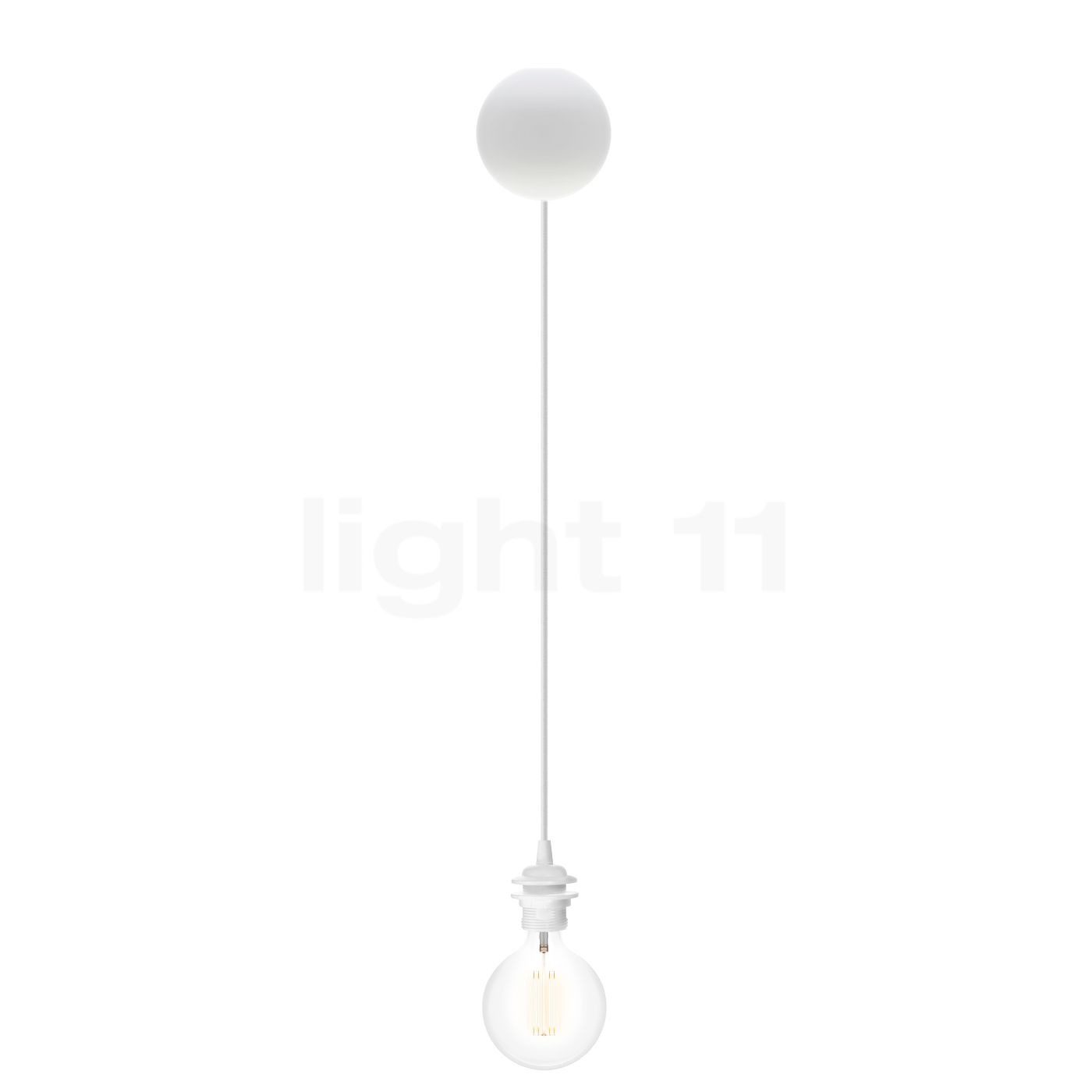 Umage Cannonball Pendelleuchte 1-flammig, weiß mit Globelampe 4031+4034+4128