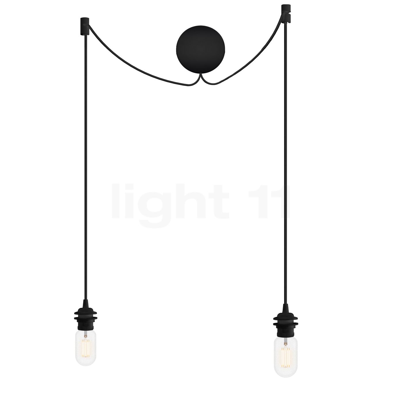 Umage Cannonball Pendelleuchte 2-flammig, schwarz mit Tubuslampe 4091+2x4039+2x4129