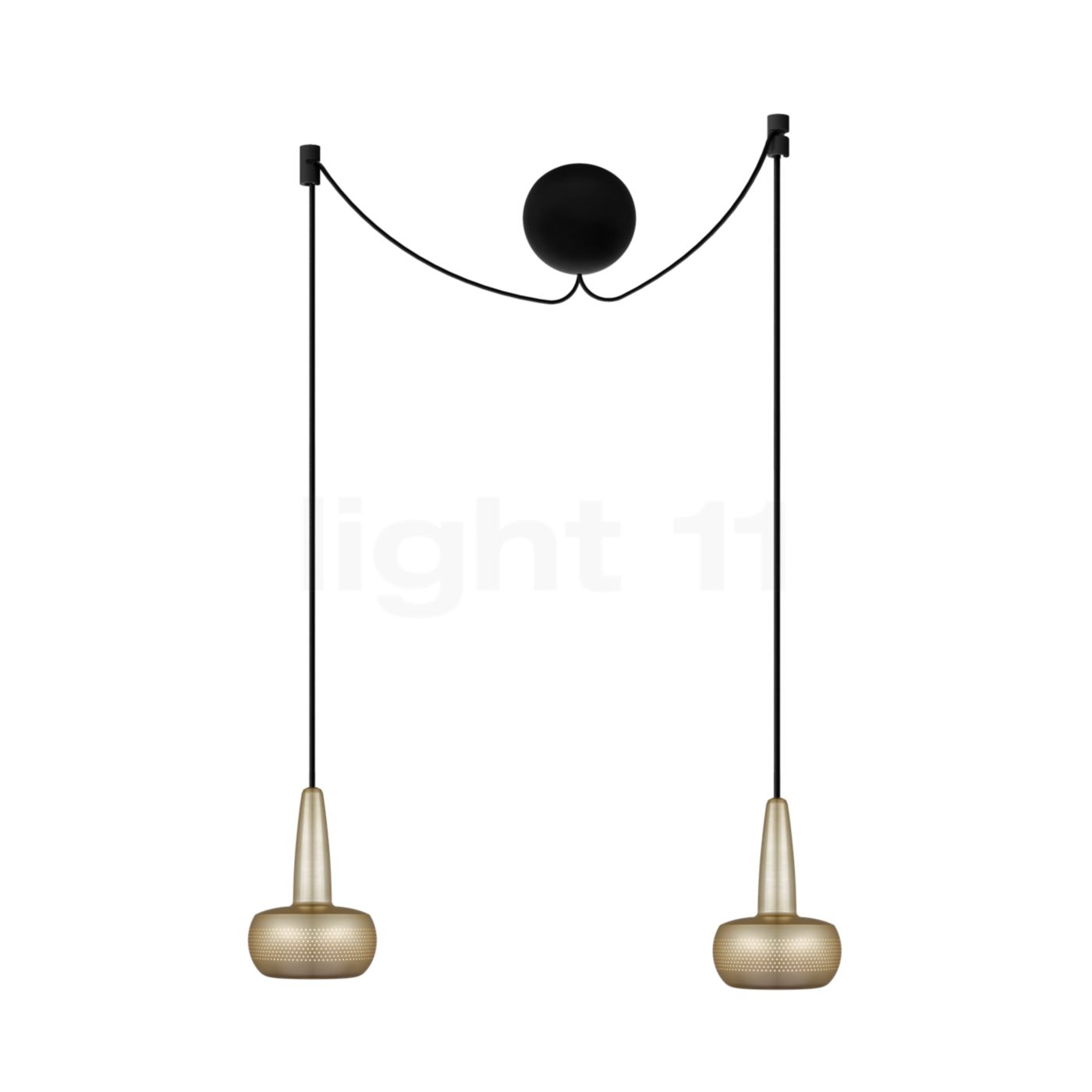 Umage Clava Cannonball Pendelleuchte 2-flammig, Messing - Kabel schwarz 4091+2x2112