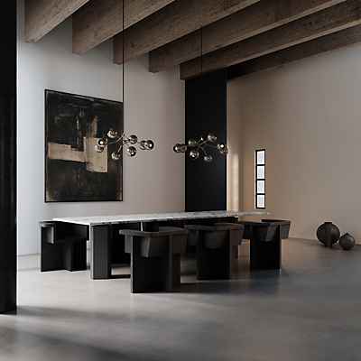 101 Copenhagen Drop Globe Kronleuchter, chrom - B. 95 cm - 500 cm