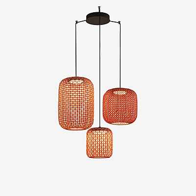 Bover Nans Pendelleuchte LED 3-flammig, rot