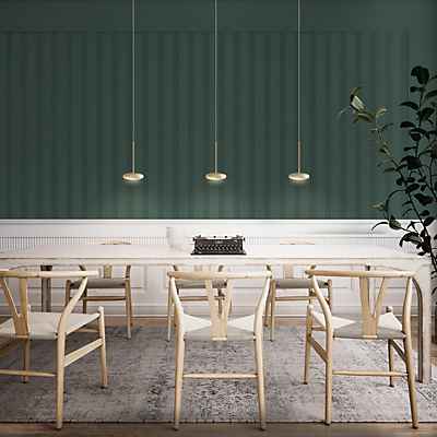 Bruck Blop Pendelleuchte und Up Strahler LED All-in Set - 5-flammig, schwarz - Kopf champagner