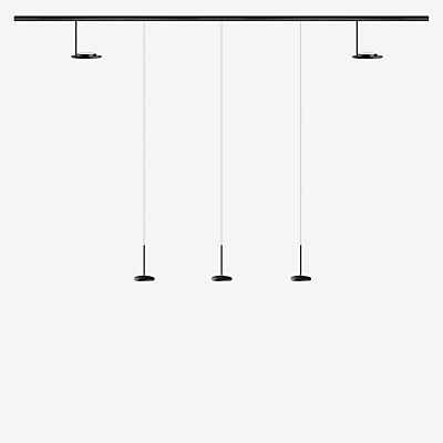 Bruck Blop Pendelleuchte und Up Strahler LED All-in Set - 5-flammig, schwarz - Kopf schwarz