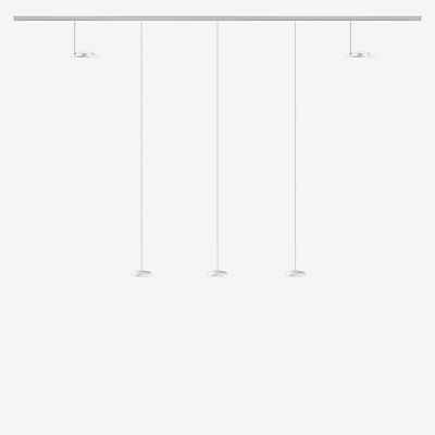 Bruck Blop Pendelleuchte und Up Strahler LED All-in Set - 5-flammig, weiß - Kopf weiß