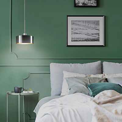 Bruck Cantara Pendelleuchte LED, chrom matt/glas weiß - 19 cm , Lagerverkauf, Neuware
