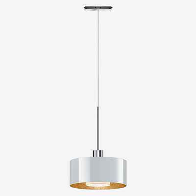 Bruck Cantara Pendelleuchte LED für All-in Schiene, chrom glänzend/glas weiß/gold - 19 cm