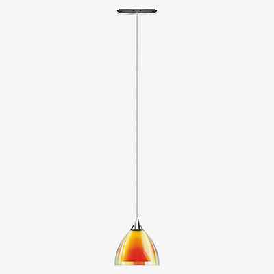 Bruck Silva Pendelleuchte für All-in Schiene - ø11 cm, chrom glänzend, Glas gelb/orange