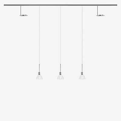 Bruck Silva Pendelleuchte und Up Strahler LED All-in Set - 5-flammig, chrom matt - Glas klar