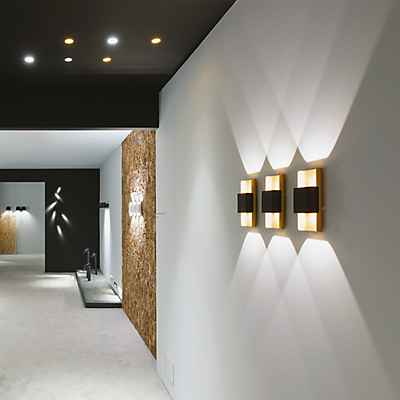 Delta Light Want-It Wandleuchte LED, schwarz/gold - 18 cm
