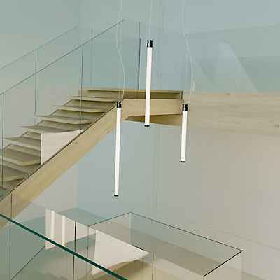 Fontana Arte Oort Pendelleuchte LED vertikal, nickel - 145 cm - 3.000 K