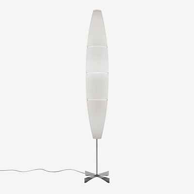 Foscarini Havana Stehleuchte, Body Chrom/Schirm weiß günstig online kaufen