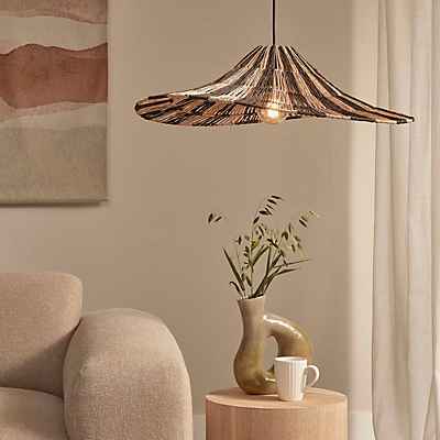 Good & Mojo Cuzco Pendelleuchte, natur/schwarz - 65 cm