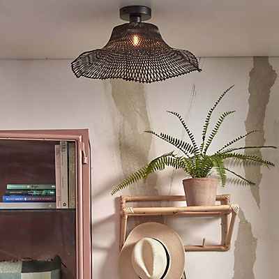 GOOD & MOJO Ibiza Deckenlampe Ø 65cm natur/schwarz günstig online kaufen