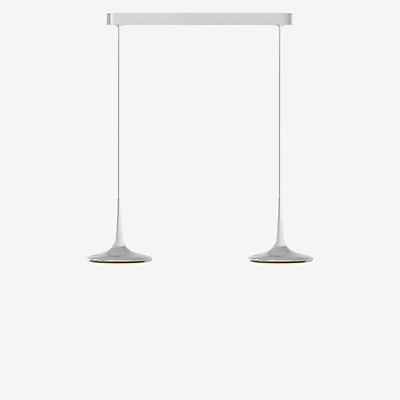 Grau Falling Leaf Pendelleuchte LED 2-flammig, chrom glänzend/weiß - 200 cm