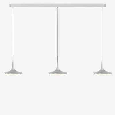 Grau Falling Leaf Pendelleuchte LED 3-flammig, chrom glänzend/weiß - 600 cm