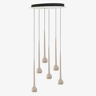 Grau Falling Sun Pendelleuchte LED Cluster - 6-flammig, sandweiß - 200 cm