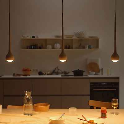 Grau Falling Sun Trace Pendelleuchte LED 3-flammig, sandweiß - 200 cm