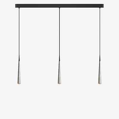 Grau Niceone Pendelleuchte LED 3-flammig, aluminium/braungrau - 200 cm günstig online kaufen