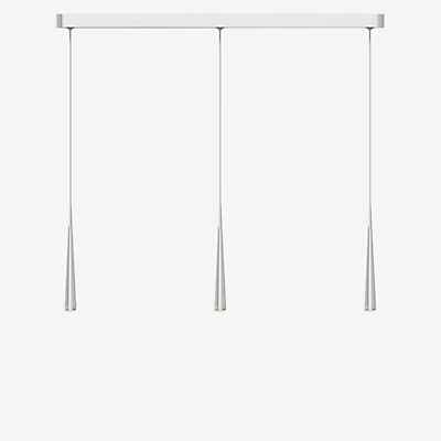 Grau Niceone Pendelleuchte LED 3-flammig, chrom/grau - 600 cm günstig online kaufen