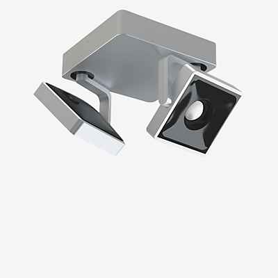 Grau Studio Aufbaustrahler LED 2-flammig, satin/schwarz - 3.500 K