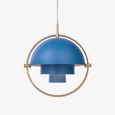 Gubi Multi-Lite Pendelleuchte, messing/hellblau - ø32 cm