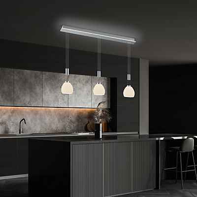 Hell Sam Pendelleuchte LED 3-flammig, Nickel matt/Chrom