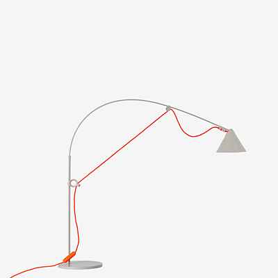 Midgard Ayno Tischleuchte LED, grau/Kabel orange - 3.000 K