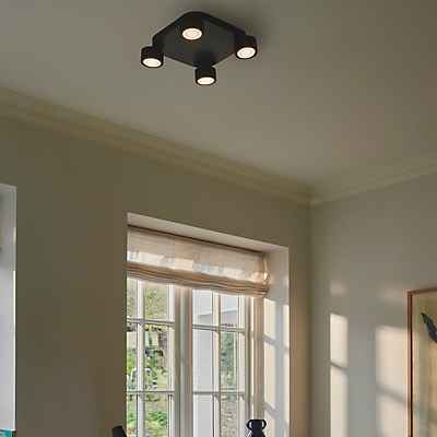 LED Deckenleuchte Clyde 4-Spot in Schwarz 4x 3,5W günstig online kaufen