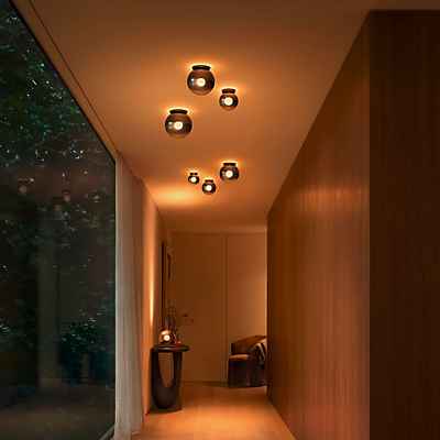 Occhio Luna Piena 125 Flat Air Deckenleuchte LED, dark chrome günstig online kaufen