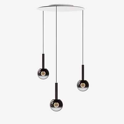 Occhio Luna Sospeso Cloud 3 Fix 170 Pendelleuchte LED, Kopf phantom/Baldachin weiß matt - ø12,5 cm/ø12,5 cm/ø12,5 cm