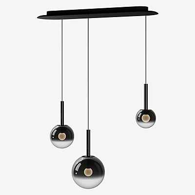 Occhio Luna Sospeso Cloud 3 L Fix 170 Pendelleuchte LED, Kopf dark chrome/Baldachin schwarz matt - ø12,5 cm/ø16 cm/ø20 cm
