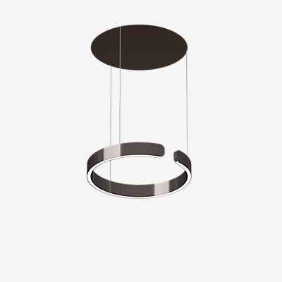 Occhio Mito Sospeso 40 Variabel Up Lusso Room Pendelleuchte LED, Kopf phantom/Baldachin Ascot Leder braun - DALI